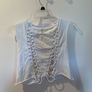 LF Emma & Sam white crop top